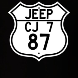Highway Route Sign Jeep 1987 CJ 7 T Shirt
