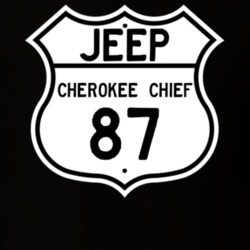 Highway Route Sign Jeep 1987 Cherokee Chief T Shirt