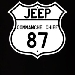 Highway Route Sign Jeep 1987 Commanche Chief T Shirt
