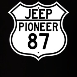 Highway Route Sign Jeep 1987 Pioneer T Shirt