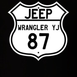 Highway Route Sign Jeep 1987 Wrangler YJ T Shirt