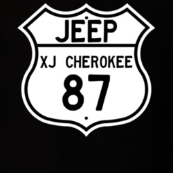 Highway Route Sign Jeep 1987 XJ Cherokee T Shirt