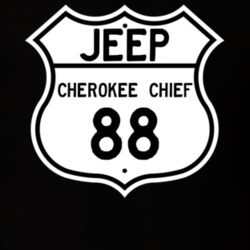 Highway Route Sign Jeep 1988 Cherokee Chief T Shirt