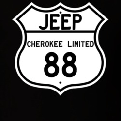 Highway Route Sign Jeep 1988 Cherokee Limited T Shirt