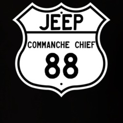 Highway Route Sign Jeep 1988 Commanche Chief T Shirt