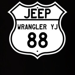 Highway Route Sign Jeep 1988 Wrangler YJ T Shirt