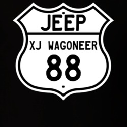 Highway Route Sign Jeep 1988 XJ Wagoneer T Shirt