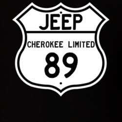 Highway Route Sign Jeep 1989 Cherokee Limited T Shirt