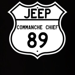 Highway Route Sign Jeep 1989 Commanche Chief T Shirt
