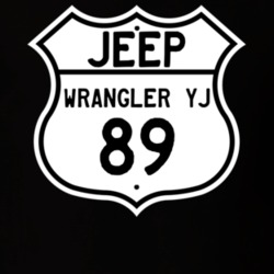 Highway Route Sign Jeep 1989 Wrangler YJ T Shirt