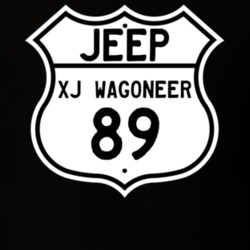 Highway Route Sign Jeep 1989 XJ Wagoneer T Shirt