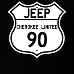 Highway Route Sign Jeep 1990 Cherokee Limited T Shirt