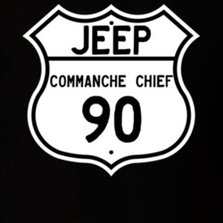 Highway Route Sign Jeep 1990 Commanche Chief T Shirt