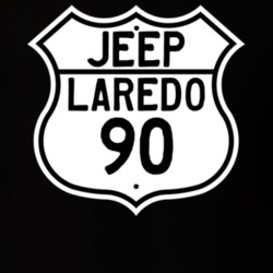 Highway Route Sign Jeep 1990 Laredo T Shirt