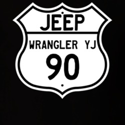 Highway Route Sign Jeep 1990 Wrangler YJ T Shirt