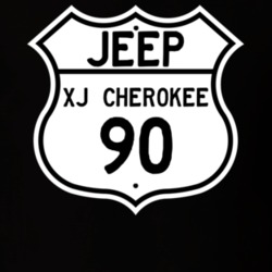 Highway Route Sign Jeep 1990 XJ Cherokee T Shirt