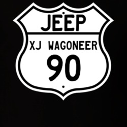 Highway Route Sign Jeep 1990 XJ Wagoneer T Shirt