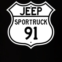 Highway Route Sign Jeep 1991 SporTruck T Shirt