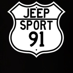 Highway Route Sign Jeep 1991 Sport T Shirt