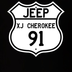 Highway Route Sign Jeep 1991 XJ Cherokee T Shirt