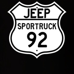 Highway Route Sign Jeep 1992 SporTruck T Shirt