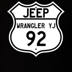 Highway Route Sign Jeep 1992 Wrangler YJ T Shirt