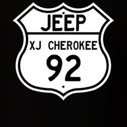 Highway Route Sign Jeep 1992 XJ Cherokee T Shirt