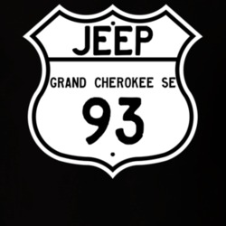 Highway Route Sign Jeep 1993 Grand Cherokee SE T Shirt
