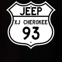 Highway Route Sign Jeep 1993 XJ Cherokee T Shirt
