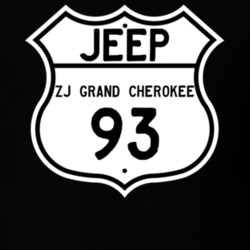 Highway Route Sign Jeep 1993 ZJ Grand Cherokee T Shirt