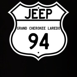 Highway Route Sign Jeep 1994 Grand Cherokee Laredo T Shirt