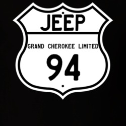 Highway Route Sign Jeep 1994 Grand Cherokee Limited T Shirt