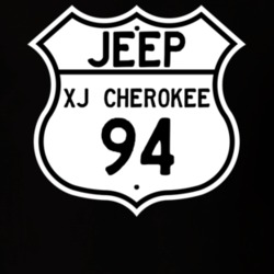 Highway Route Sign Jeep 1994 XJ Cherokee T Shirt
