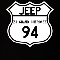 Highway Route Sign Jeep 1994 ZJ Grand Cherokee T Shirt