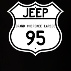 Highway Route Sign Jeep 1995 Grand Cherokee Laredo T Shirt