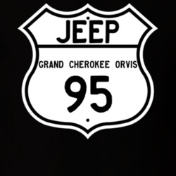 Highway Route Sign Jeep 1995 Grand Cherokee Orvis T Shirt