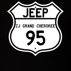 Highway Route Sign Jeep 1995 ZJ Grand Cherokee T Shirt