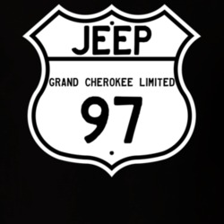 Highway Route Sign Jeep 1997 Grand Cherokee Limited T Shirt