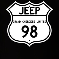Highway Route Sign Jeep 1998 Grand Cherokee Limited T Shirt