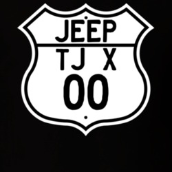 Highway Route Sign Jeep 2000 TJ X T Shirt