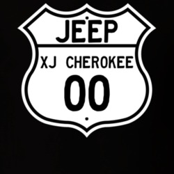 Highway Route Sign Jeep 2000 XJ Cherokee T Shirt
