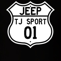 Highway Route Sign Jeep 2001 TJ Sport T Shirt