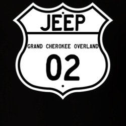 Highway Route Sign Jeep 2002 Grand Cherokee Overland T Shirt