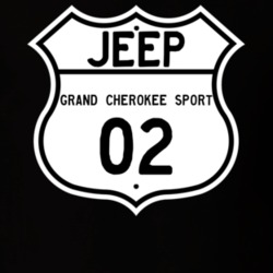 Highway Route Sign Jeep 2002 Grand Cherokee Sport T Shirt