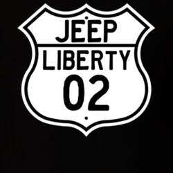 Highway Route Sign Jeep 2002 Liberty T Shirt