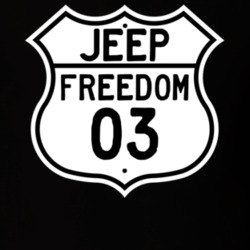 Highway Route Sign Jeep 2003 Freedom T Shirt