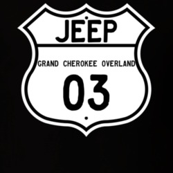 Highway Route Sign Jeep 2003 Grand Cherokee Overland T Shirt