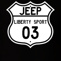 Highway Route Sign Jeep 2003 Liberty Sport T Shirt