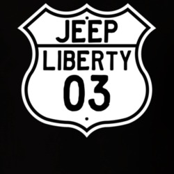 Highway Route Sign Jeep 2003 Liberty T Shirt