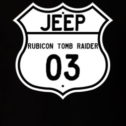 Highway Route Sign Jeep 2003 Rubicon Tomb Raider T Shirt